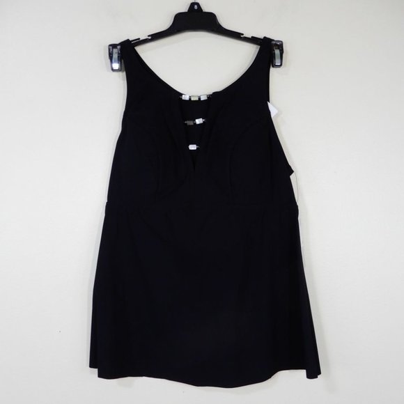 Amoressa by MIRACLESUIT Northern Lights Nova TANKINI TOP Size 8 Black NEW $142 - Picture 5 of 8